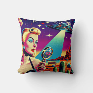 Cojín Decorativo Retro UFO Pin-Up T-Shirt 
