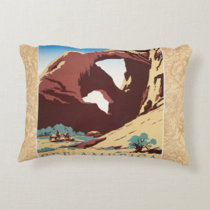 Cojín Decorativo Retro Ver América Western Vaqueros Desierto Arco W