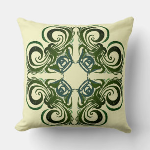 Cojín Decorativo Retro verde curvado