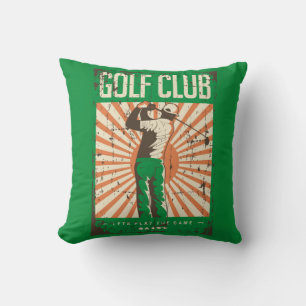 Cojín Decorativo Retro Vintage Classic Grunge Green Golfer