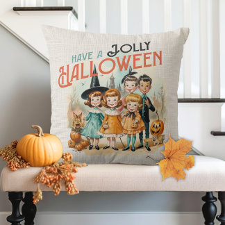 Cojín Decorativo Retro Vintage tiene una Halloween de alegría