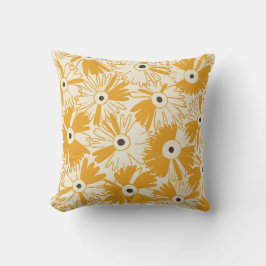 Cojín Decorativo Retro Wildflower & Diamond Grid Reversible Golden