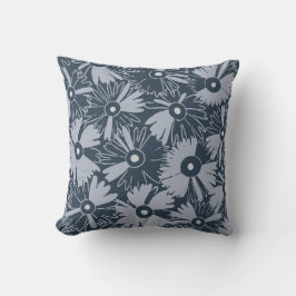 Cojín Decorativo Retro Wildflower & Diamond Grid Reversible Navy