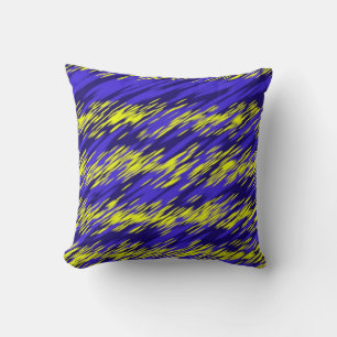 Cojín Decorativo Retro Yellow and blue Abstract stripes geometric 