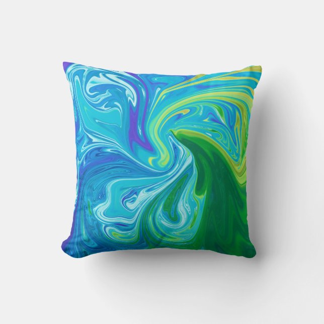 Cojín Decorativo Reunión de Waves | Mejor Bella Artes abstracto (Anverso)