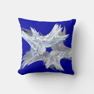 Cojín Decorativo Reversible Blu White Patriotic Fractal Star Pillow