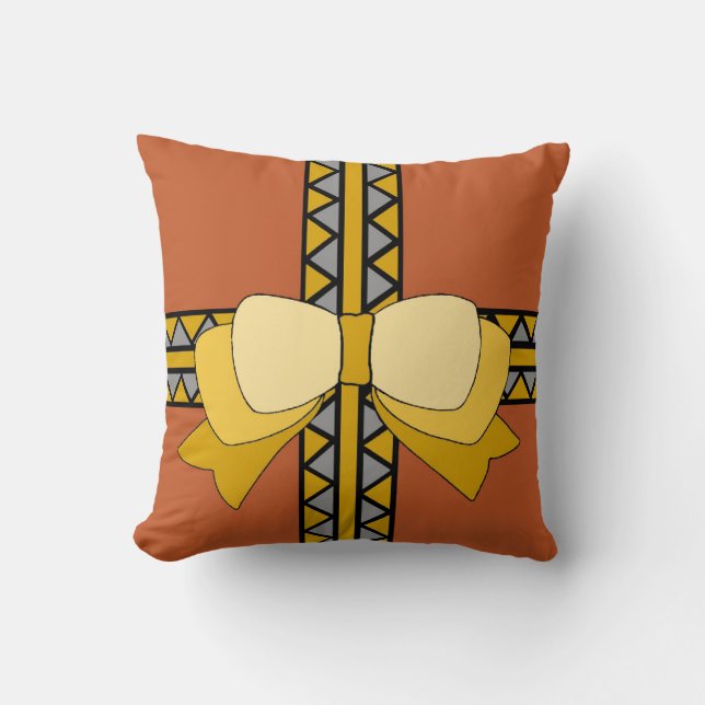 Cojín decorativo reversible de Golden Bow (Anverso)