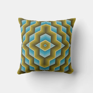 Cojín decorativo reversible de la ola dorada