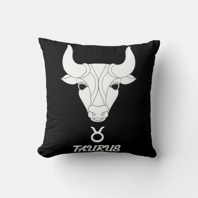 Cojín decorativo reversible de Taurus Silhouette (Anverso)