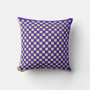 Cojín decorativo reversible del ajedrez azul