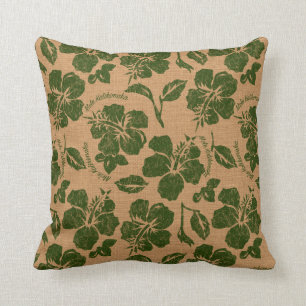 Cojín Decorativo Reversible floral hawaiano del vintage de Mele