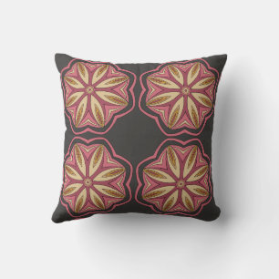 Cojín decorativo reversible gris y rosa
