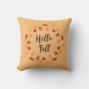 Cojín Decorativo Reversible Hello Fall con hojas