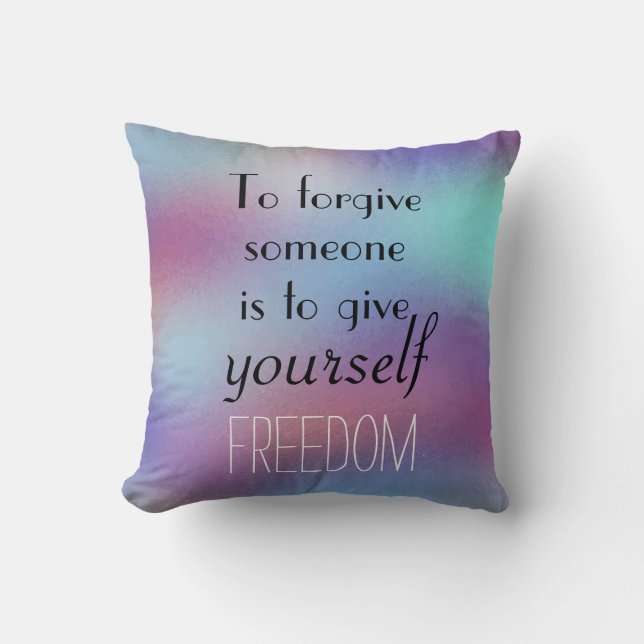 Cojín Decorativo Reversible inspirador de la cita del perdón (Anverso)