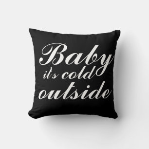 Cojín Decorativo Reversible Negro Y Blanco Bebé Hace Frío Afuera
