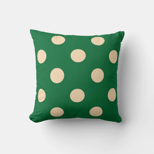Cojín Decorativo Reversible Verde sobre Crema (Anverso)