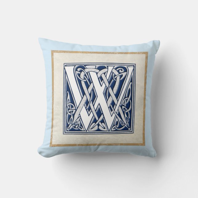Cojín Decorativo Reversible W inicial (Anverso)