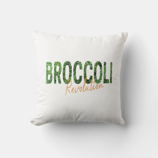Cojín Decorativo Revolución de brócoli Vegetales Vegetales y vegeta (Anverso)