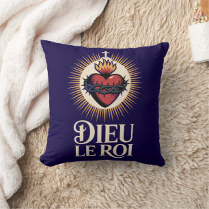Cojín Decorativo Rey Católico Monárquico Sagrado Corazón de Dios