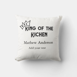Cojín Decorativo Rey de la cocina agregar nombre chef panadería coc