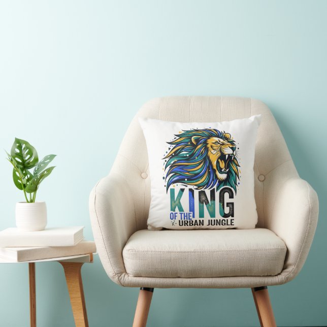 Cojín Decorativo Rey de la Jungla Urbana (Silla)