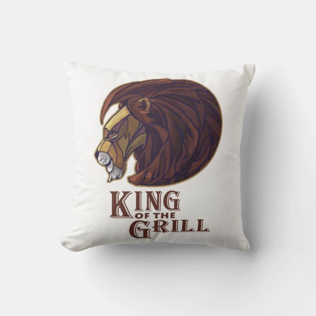 Cojín Decorativo Rey del Grill (Anverso)