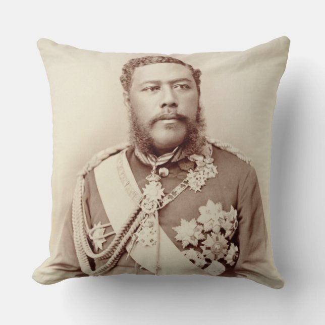 Cojín Decorativo Rey Kalakaua (1836-91), último c19th (foto de la (Anverso)