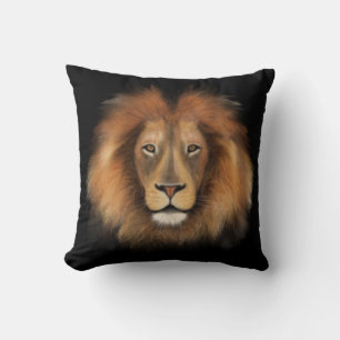 Cojín Decorativo rey león del jungla realista masculino acuarela