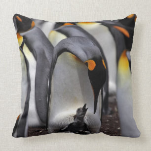 Cojín Decorativo Rey pingüino con el polluelo
