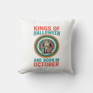 Cojín Decorativo Reyes De Halloween Cumpleaños De Octubre Camiseta