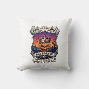 Cojín Decorativo Reyes Halloween Nacen Octubre Corona Calabaza Murc