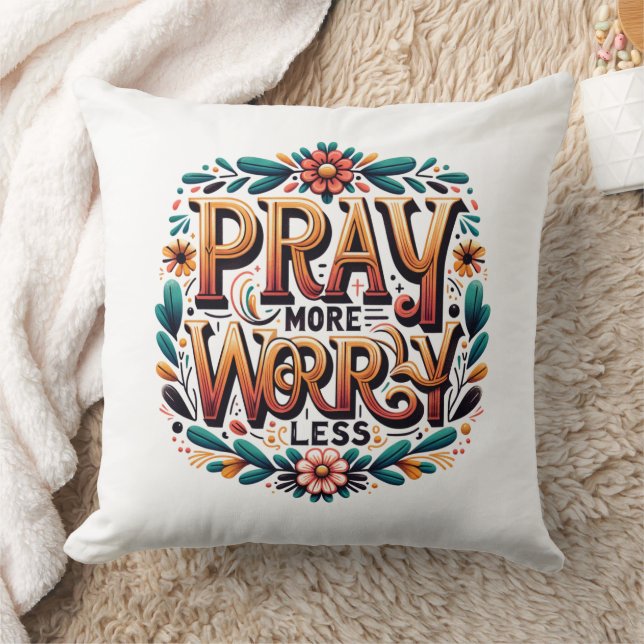 Cojín Decorativo Rezar más, preocuparse menos (Manta)