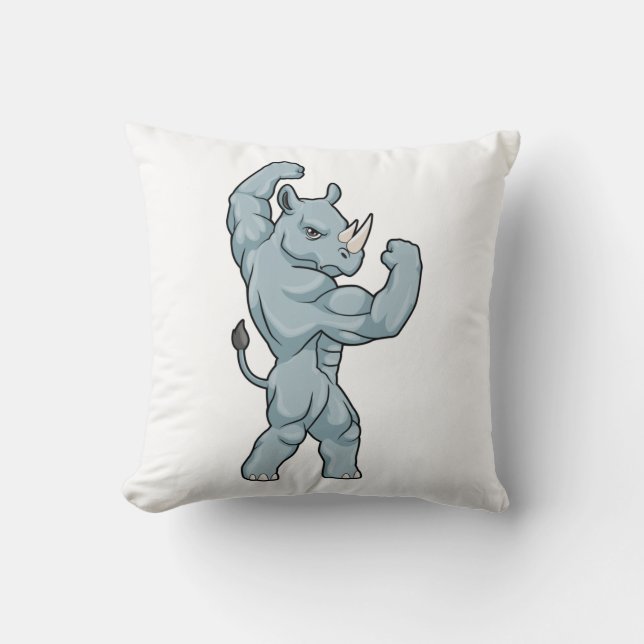 Cojín Decorativo Rhino as Bodybuilder extreme (Anverso)