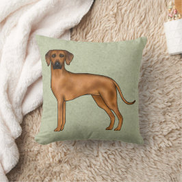 Cojín Decorativo Rhodesian Ridgeback Marrón León Perro Dibujo Anima