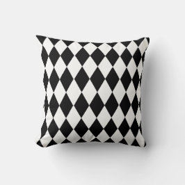 Cojín Decorativo Rhombus blanco y negro