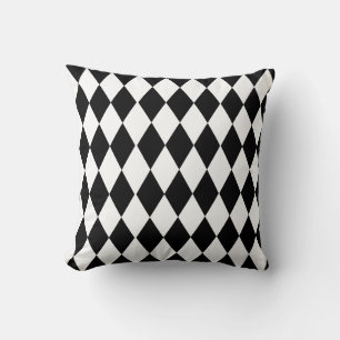 Cojín Decorativo Rhombus blanco y negro