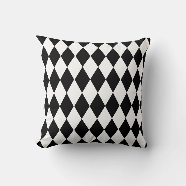 Cojín Decorativo Rhombus blanco y negro (Anverso)