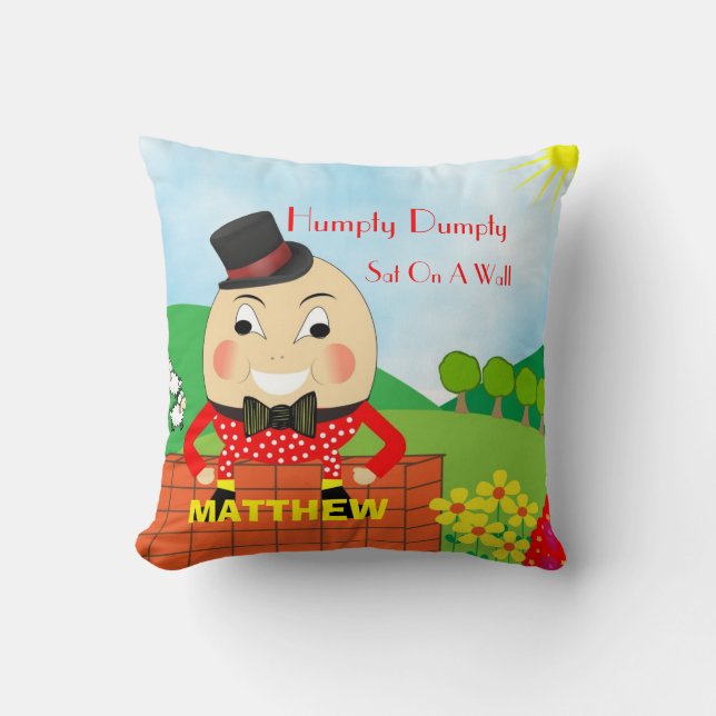 Cojín Decorativo Rhyme Humpty Dumpty Personalizado (Anverso)