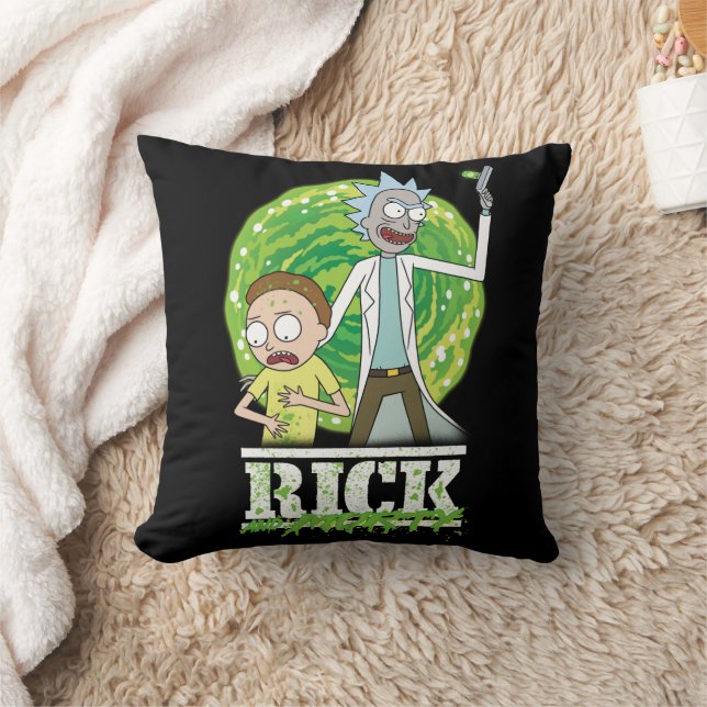 Cojín Decorativo RICK AND MORTY™ | Salpicadura verde (Manta)