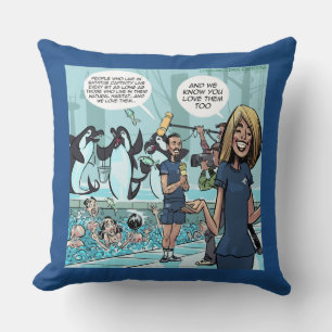 Cojín Decorativo Rick London Funny Orca Revenge Jumbo Algodón Pillo