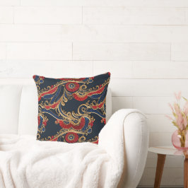 Cojín Decorativo Ricos Rojos, Armados, Oro Floral Scroll