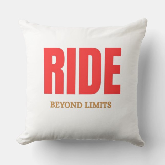 Cojín Decorativo Ride Beyond Limits – Motivational Biker Typography (Anverso)