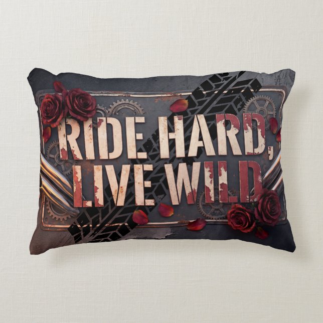 Cojín Decorativo ride hard, live wild (Anverso)