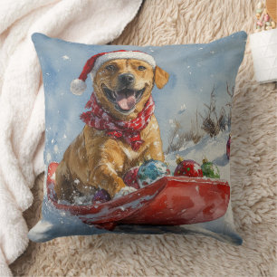 Cojín Decorativo Ridgeback Perro Rhodés en Navidades sedantes