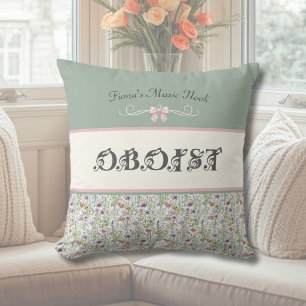 Cojín Decorativo Rincón de Música de Flor Silvestre de Oboe Elegant