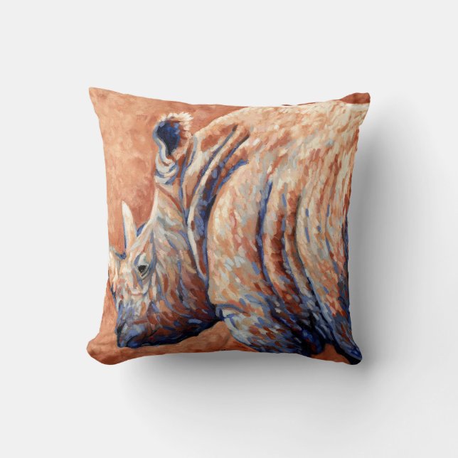 Cojín Decorativo Rinoceronte azul (Anverso)