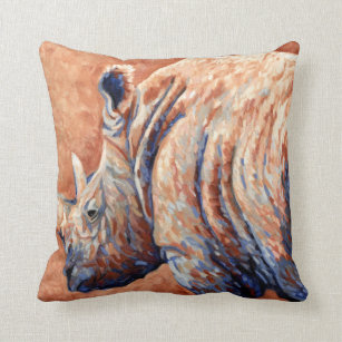 Cojín Decorativo Rinoceronte azul