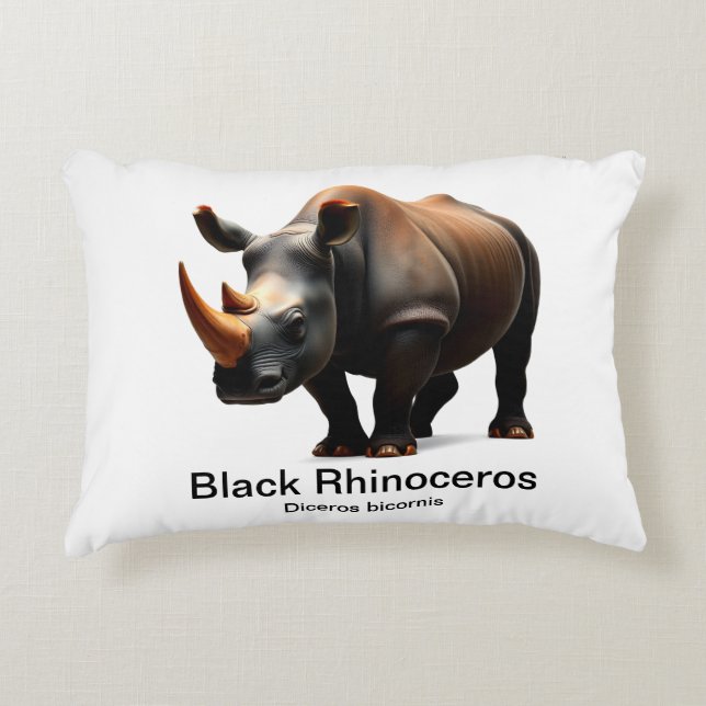 Cojín Decorativo rinoceronte negro (Anverso)