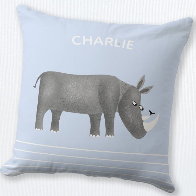 Cojín Decorativo Rinocerontes bonitos personalizados (Rhino personalized pillow)