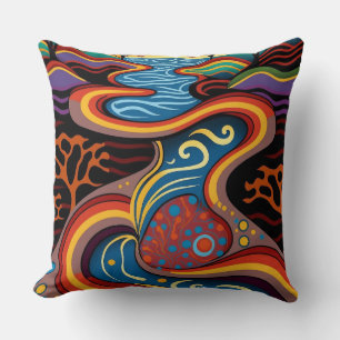 Cojín Decorativo Río, aborigen, tiempo de sueño.